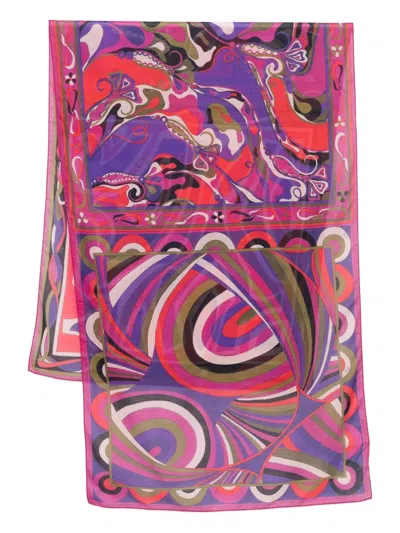 Pucci Orchidee-print Pareo In Multi