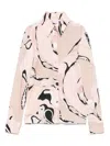 Pucci Nude Orchidee-print Satin Jersey Fitted Shirt In Nude