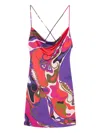 Pucci Orchidee Print Short Jersey Dress In Multi