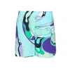 Pucci Abstract Design Cotton Shorts With Elastic Waistband In Multi