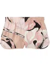 Pucci Silk Shorts With Abstract Print And Satin Finish In Neutrals