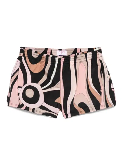 Pucci Orchidee-print Shorts In Pink