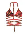 Pucci Iride-print Wrap-around Bra In Multi