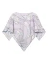Pucci Orchidee Print Silk Cape Blouse In Multi