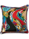 Pucci Orchidee-print Silk Cushion In Green