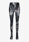 Pucci Orchidee Print Stretch Tights In Multi