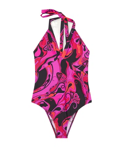 Pucci Orchidee-print Swimsuit In Animal Print