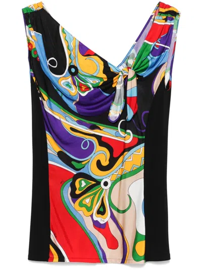 Pucci Orchidee-print Top In Black