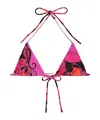 Pucci Orchidee-print Triangle Bikini Top In Pink