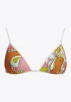 Pucci Orchidee Triangle Bikini Top Adjustable Straps In Multi