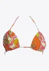 Pucci Orchidee Print Triangle Bikini Top In Multi