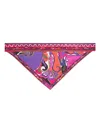 Pucci Triangle Silk Scarf Bold Design In Blue