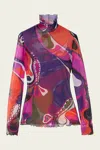 Pucci Orchidee-print Tulle Top In Multicolor In Multi