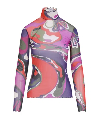 PUCCI EMILIO PUCCI PRINTED TULLE TOP