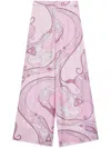 Pucci Orchidee-print Wide-leg Trousers In Pink