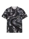 Pucci Orchidee Print Wool T-shirt In Black