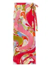 Pucci Cotton Orchidee Wrap Skirt In Pink