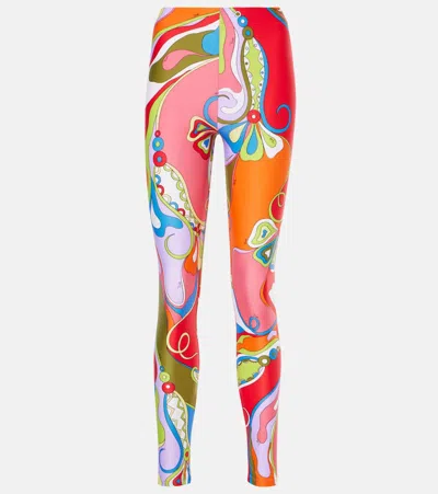 Pucci Printed Lycra Leggings In Multicolor
