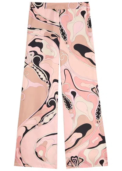 Pucci Orchidee Printed Silk-twill Trousers