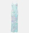 Pucci Orchidee Asymmetric Silk Twill Minidress In Multicoloured