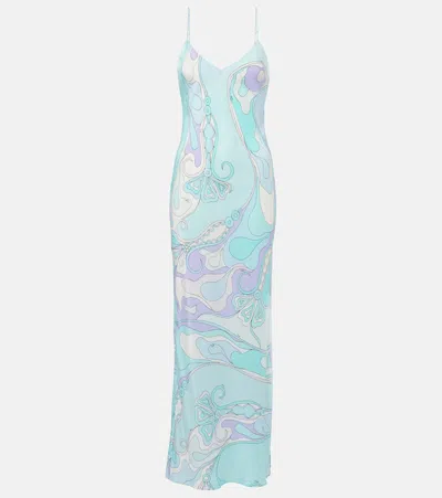 Pucci Orchidee Silk Maxi Dress In Multicoloured