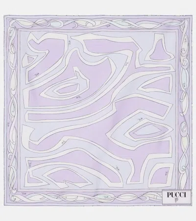 Pucci Orchidee Silk Scarf In Purple