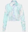 Pucci Orchidee Silk Shirt In Blue