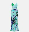 Pucci Abstract Print Maxi Dress With Spaghetti Straps