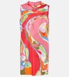 Pucci Orchidee Silk Twill Minidress In Multicoloured