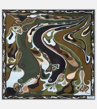 Pucci Orchidee Silk Twill Scarf In Multi