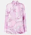 Pucci Orchidee Silk Twill Shirt In Pink