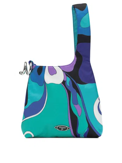 Pucci "orchidee" Small Handbag In Blue