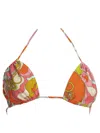 Pucci Orchidee Print Triangle Bikini Top In Multi