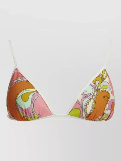 Pucci Orchidee Triangle Bikini Top Adjustable Straps In Multi