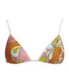Pucci Orchidee Triangle Bikini Top In Black