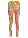 Pucci Orchidee Printed Leggings In Multi