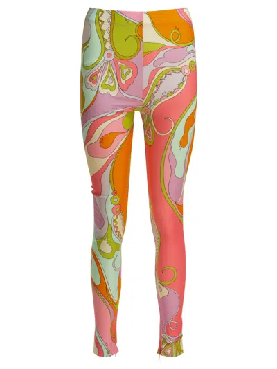 Pucci Orchidee Printed Leggings In Black