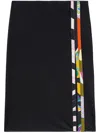 Pucci Orchidee/iride-print Pencil Skirt In 黑色