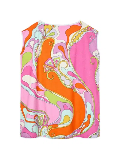 Pucci Orchidee Print Cotton Terry Dress In Multi