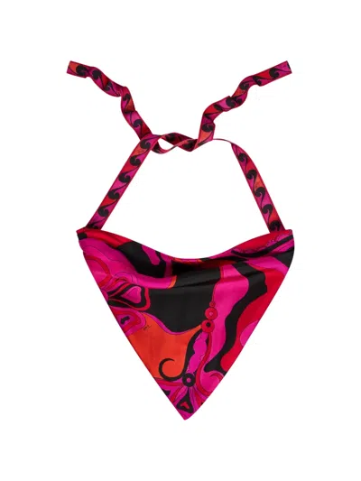 Pucci Orchidee-print Silk Bandana In Neutral