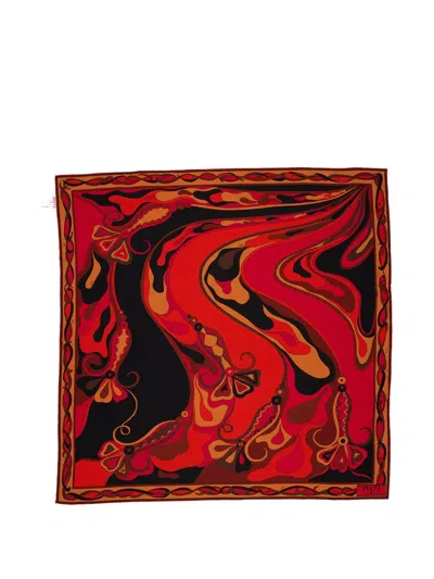 Pucci Orchidee-print Silk Carrè Scarf In Multi