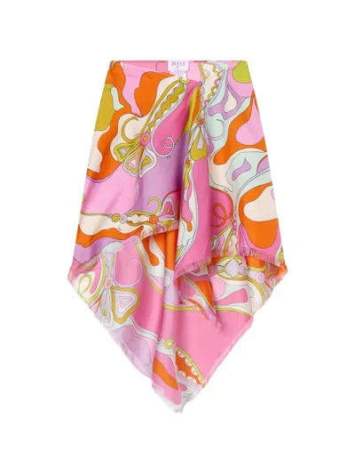Pucci Orchidee-print Silk Skirt In Animal Print