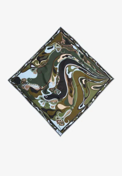 Pucci Orchidee-print Silk Square Scarf In Multi