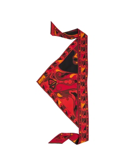 Pucci Orchidee-print Silk Triangle Scarf In Multi