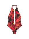 Pucci Orchidee-print Swimsuit In Multi