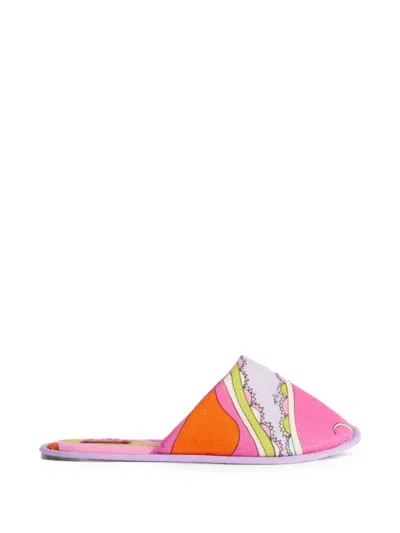Pucci Slipper Aus Frottee Mit Orchideenmuster In Pink