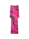 Pucci Orchidee-print Tulle Dress In Fuchsia Black In Pink
