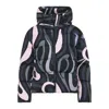 Pucci Hooded Padded Nylon Jacket With Elastic Cuffs In Blue