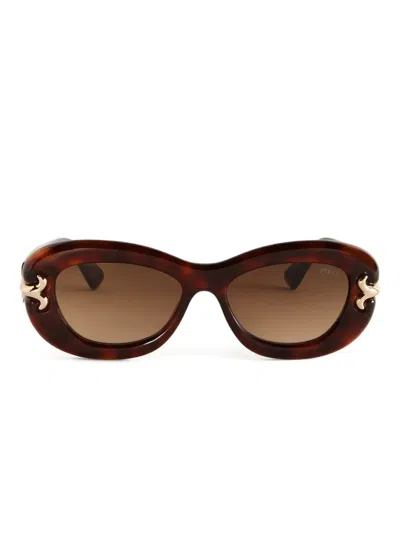 Pucci Oval-frame Sunglasses In Brown