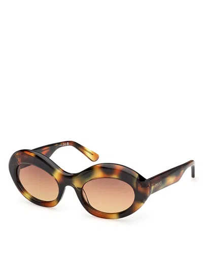 Pucci Oval Sunglasses, 52mm In Brown